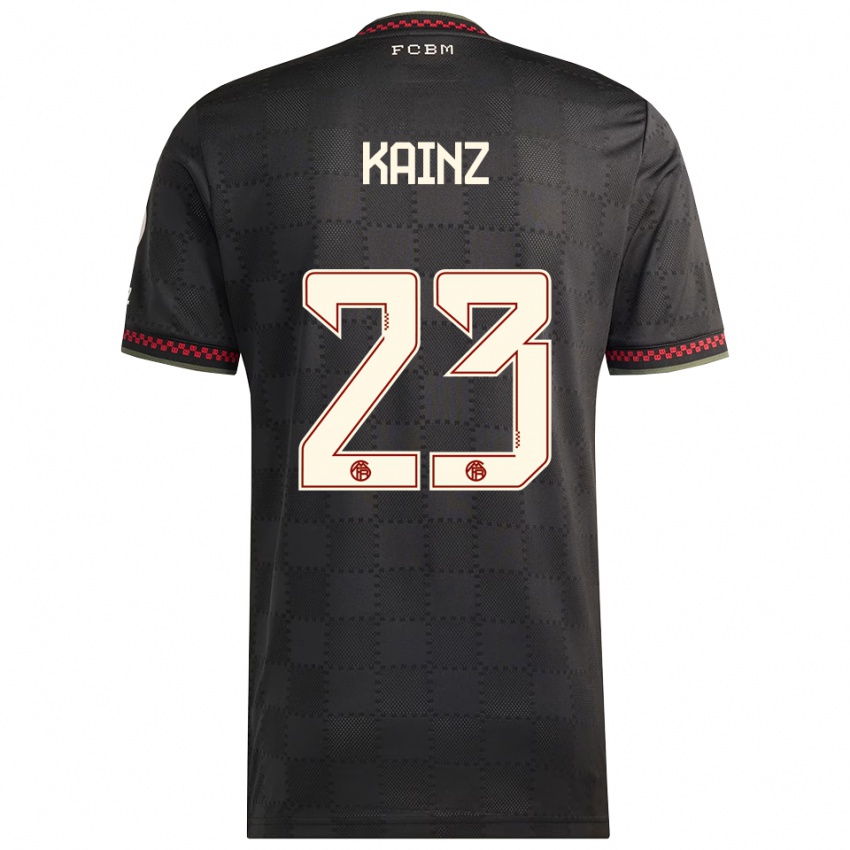 ילדים Manuel Kainz #23 שחור לבן ג'רזי קיט שלישי 2025/26 חולצה קצרה