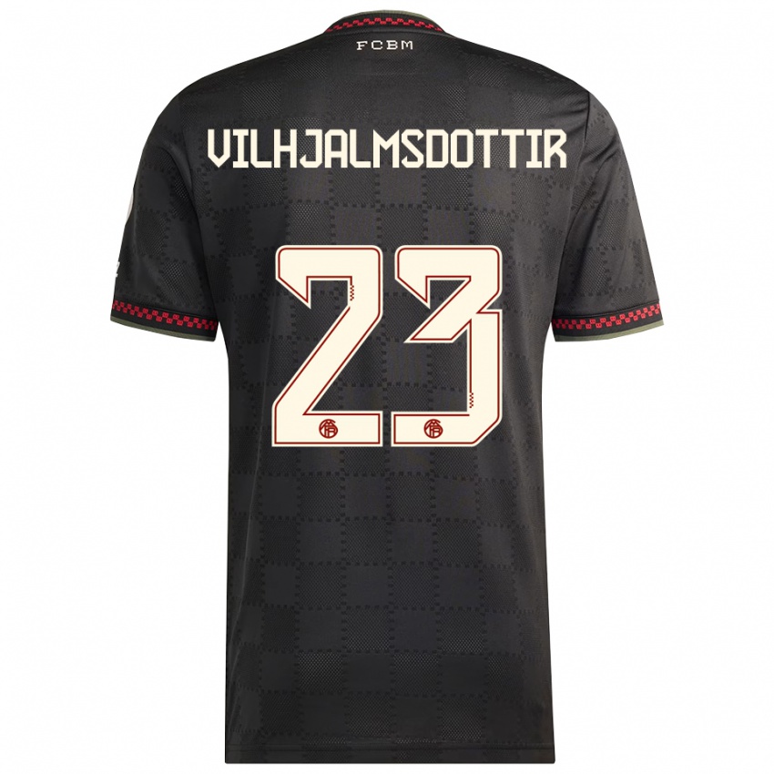 ילדים קרולינה לאה וילהילמסת'ורת #23 שחור לבן ג'רזי קיט שלישי 2025/26 חולצה קצרה