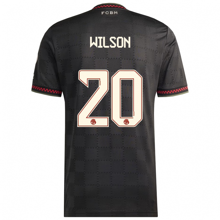 ילדים Oluwaseyi Wilson #20 שחור לבן ג'רזי קיט שלישי 2025/26 חולצה קצרה
