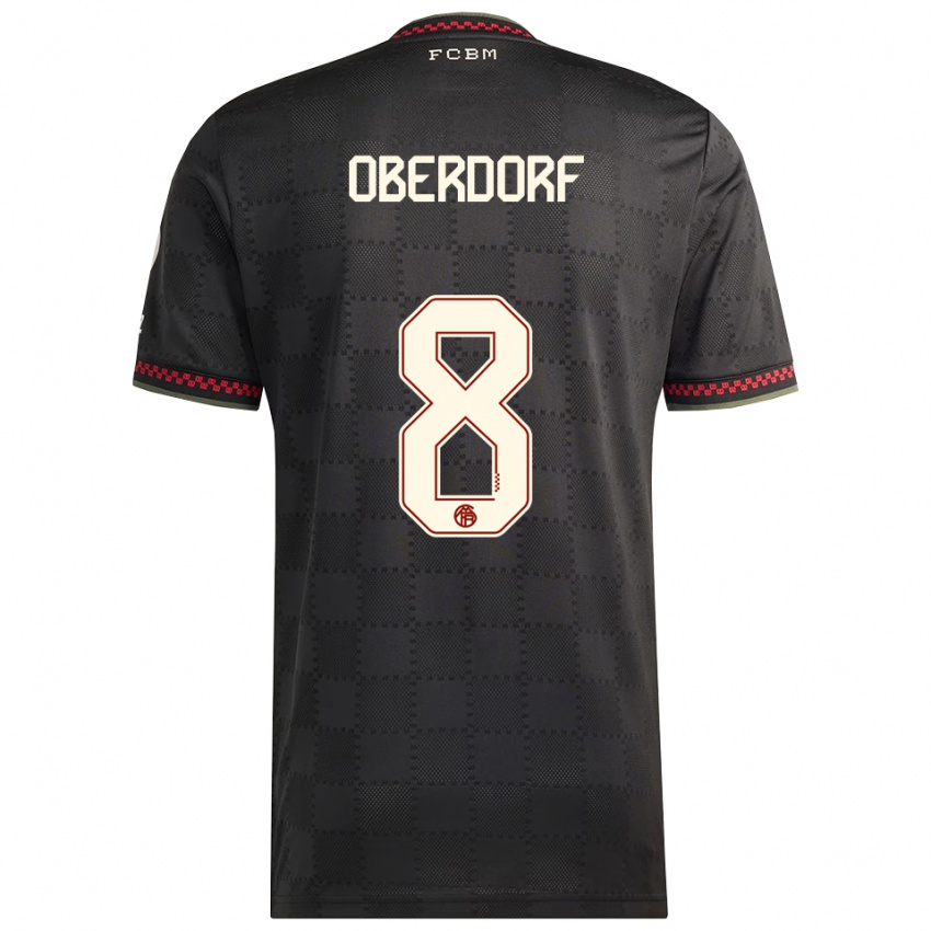 ילדים לנה אוברדורף #8 שחור לבן ג'רזי קיט שלישי 2025/26 חולצה קצרה