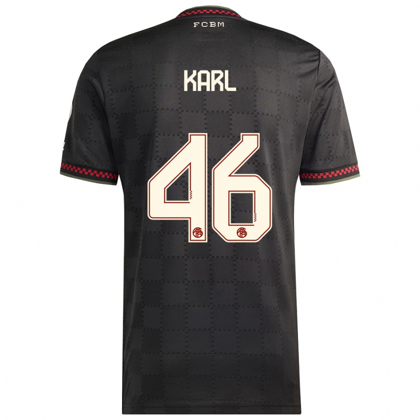 ילדים Lennart Karl #46 שחור לבן ג'רזי קיט שלישי 2025/26 חולצה קצרה