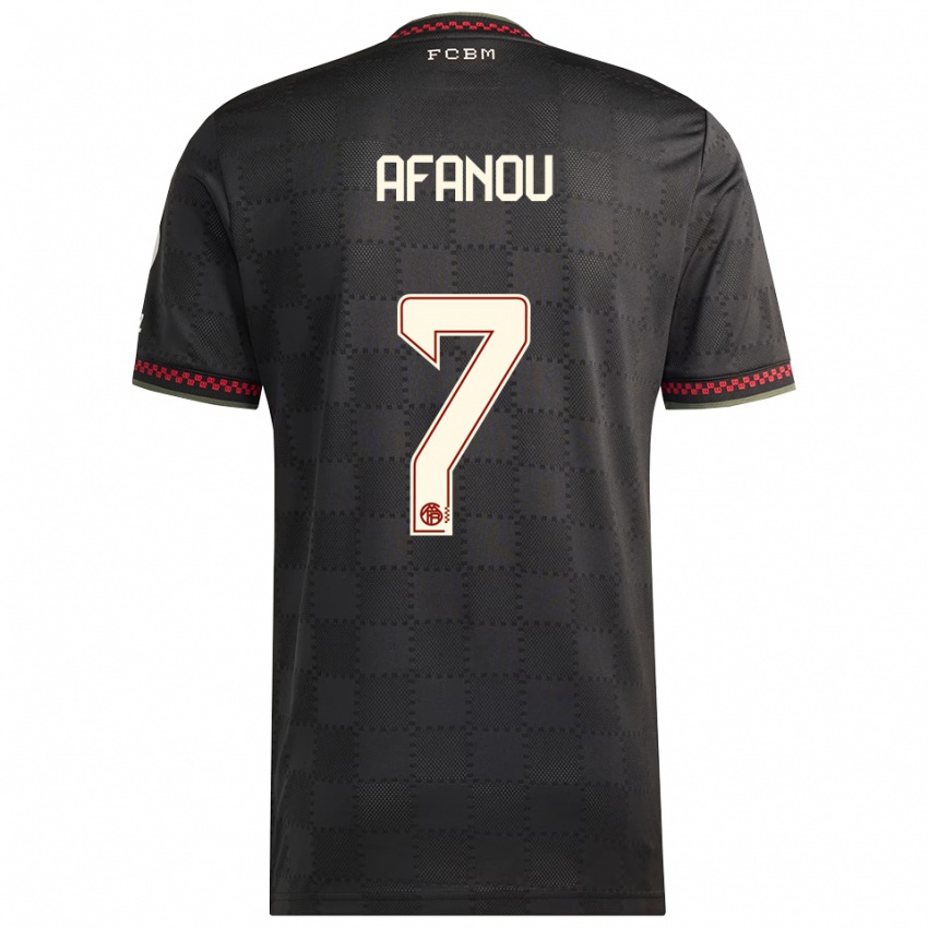 ילדים Chris Afanou #7 שחור לבן ג'רזי קיט שלישי 2025/26 חולצה קצרה