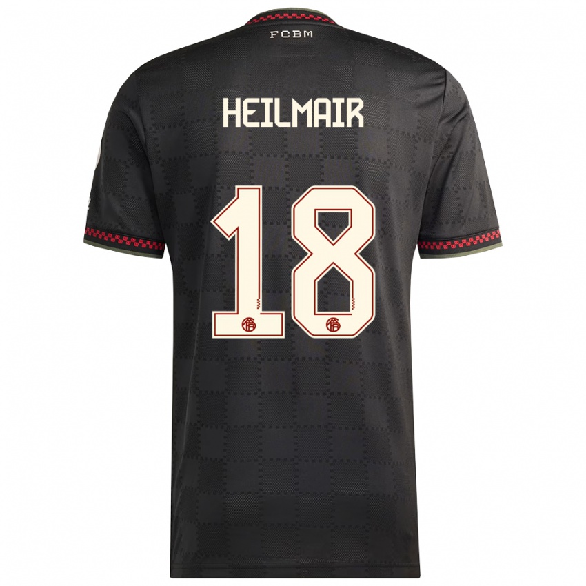 ילדים Hannes Heilmair #18 שחור לבן ג'רזי קיט שלישי 2025/26 חולצה קצרה