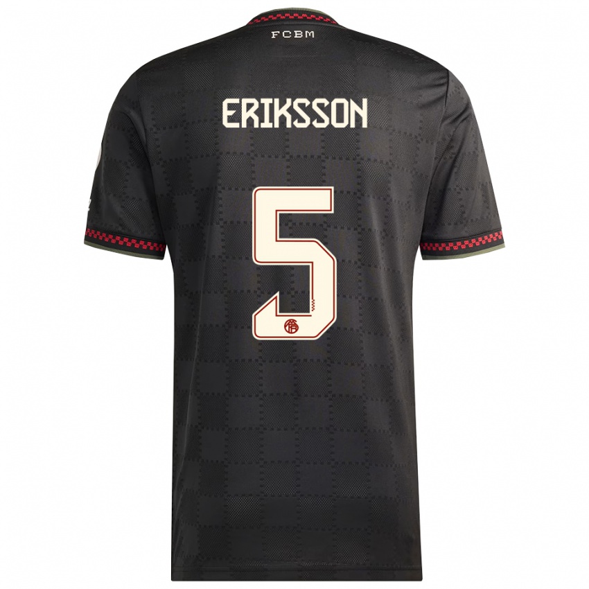 ילדים מגדלנה אריקסון #5 שחור לבן ג'רזי קיט שלישי 2025/26 חולצה קצרה