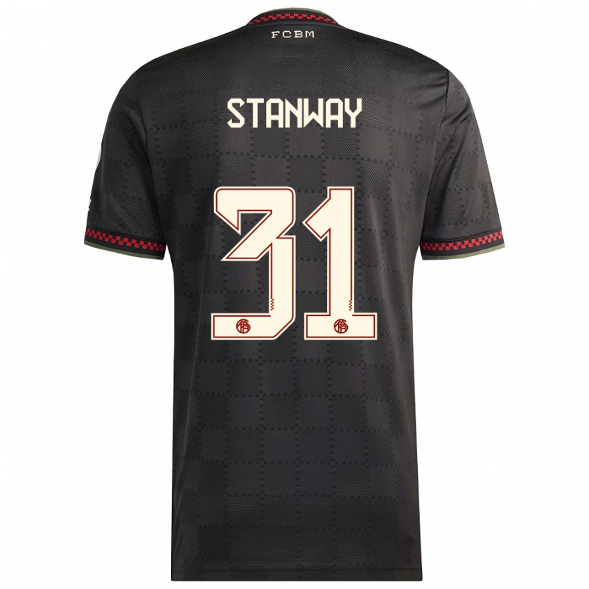 ילדים ג'ורג'יה סטנוויי #31 שחור לבן ג'רזי קיט שלישי 2025/26 חולצה קצרה