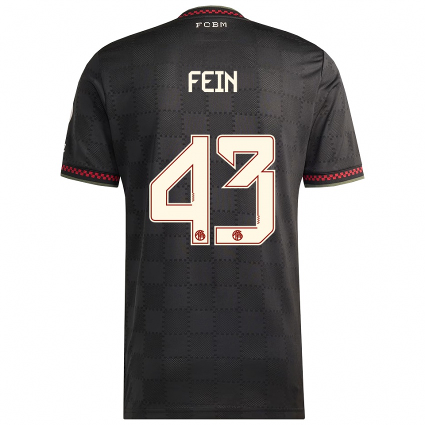 ילדים אדריאן פיין #43 שחור לבן ג'רזי קיט שלישי 2025/26 חולצה קצרה