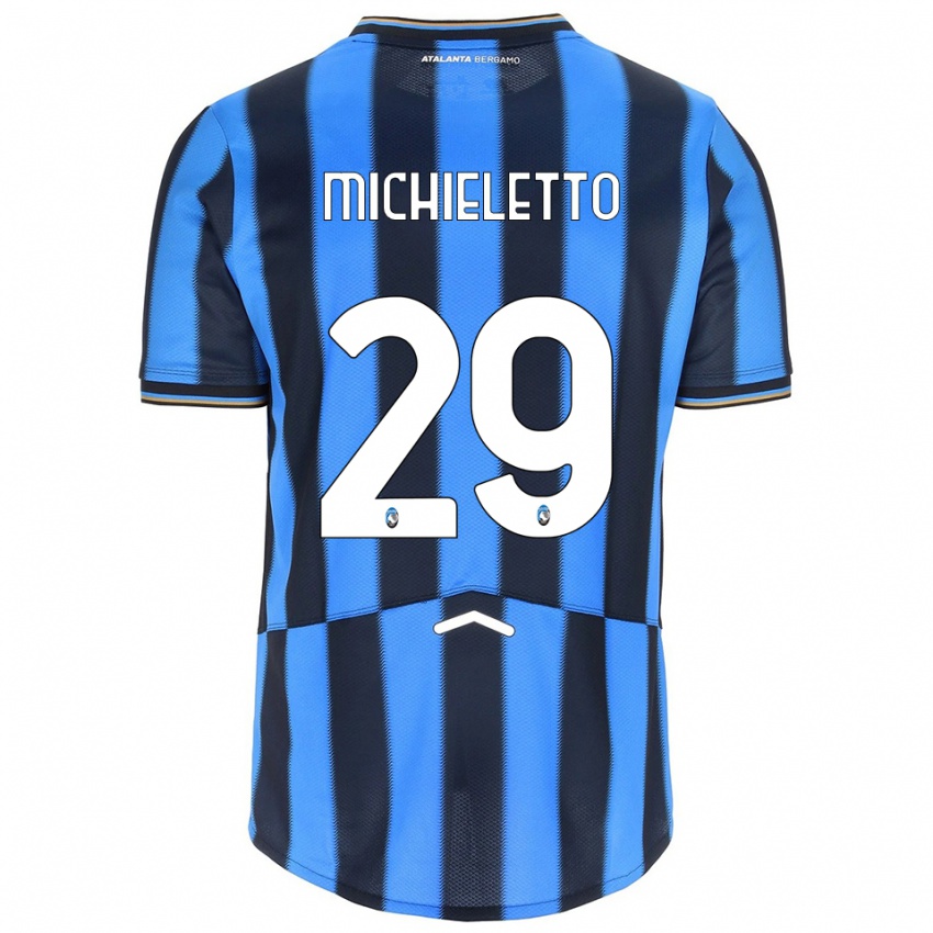 גברים Andrea Michieletto #29 תכלת שחור ג'רזי ביתית 2025/26 חולצה קצרה