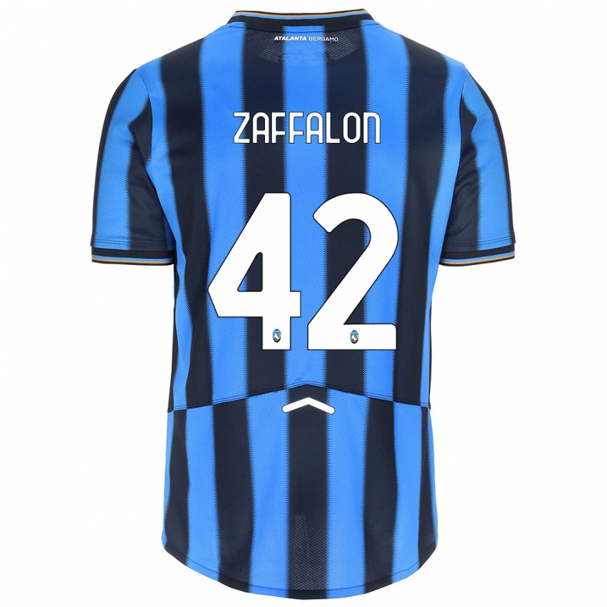 גברים Lorenzo Zaffalon #42 תכלת שחור ג'רזי ביתית 2025/26 חולצה קצרה