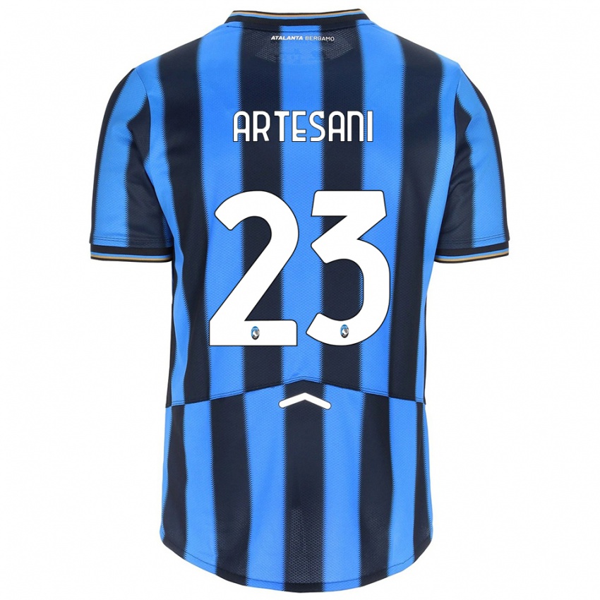 גברים Nicolò Artesani #23 תכלת שחור ג'רזי ביתית 2025/26 חולצה קצרה