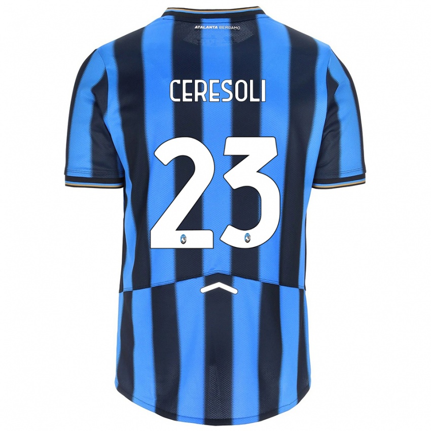 גברים Andrea Ceresoli #23 תכלת שחור ג'רזי ביתית 2025/26 חולצה קצרה