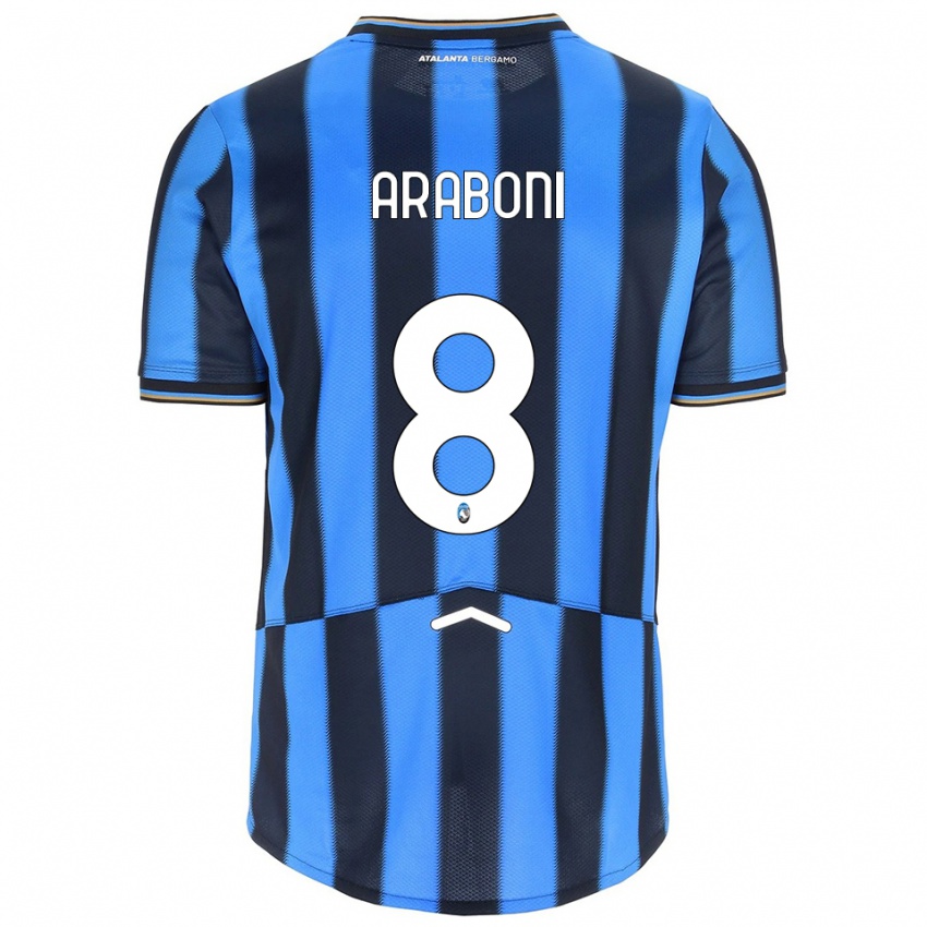 גברים Sebastiano Araboni #8 תכלת שחור ג'רזי ביתית 2025/26 חולצה קצרה