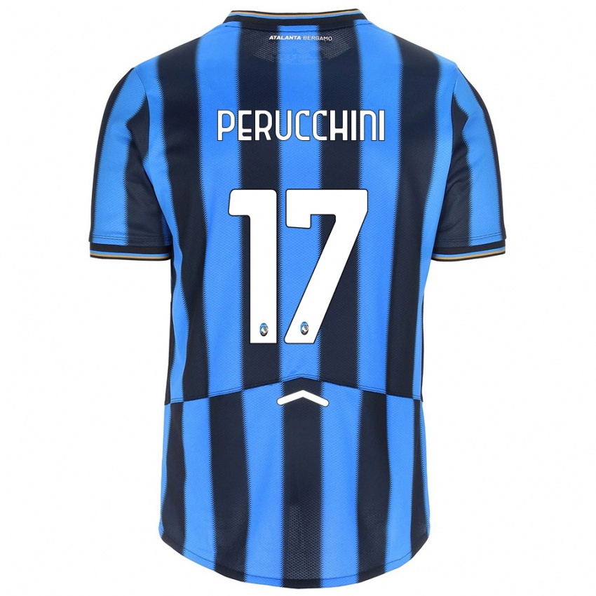 גברים Simone Perucchini #17 תכלת שחור ג'רזי ביתית 2025/26 חולצה קצרה