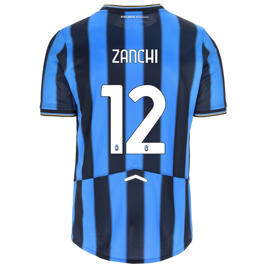 גברים Edoardo Zanchi #12 תכלת שחור ג'רזי ביתית 2025/26 חולצה קצרה
