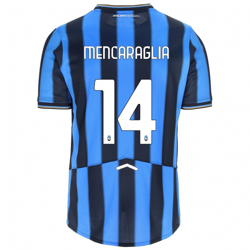 גברים Filippo Mencaraglia #14 תכלת שחור ג'רזי ביתית 2025/26 חולצה קצרה