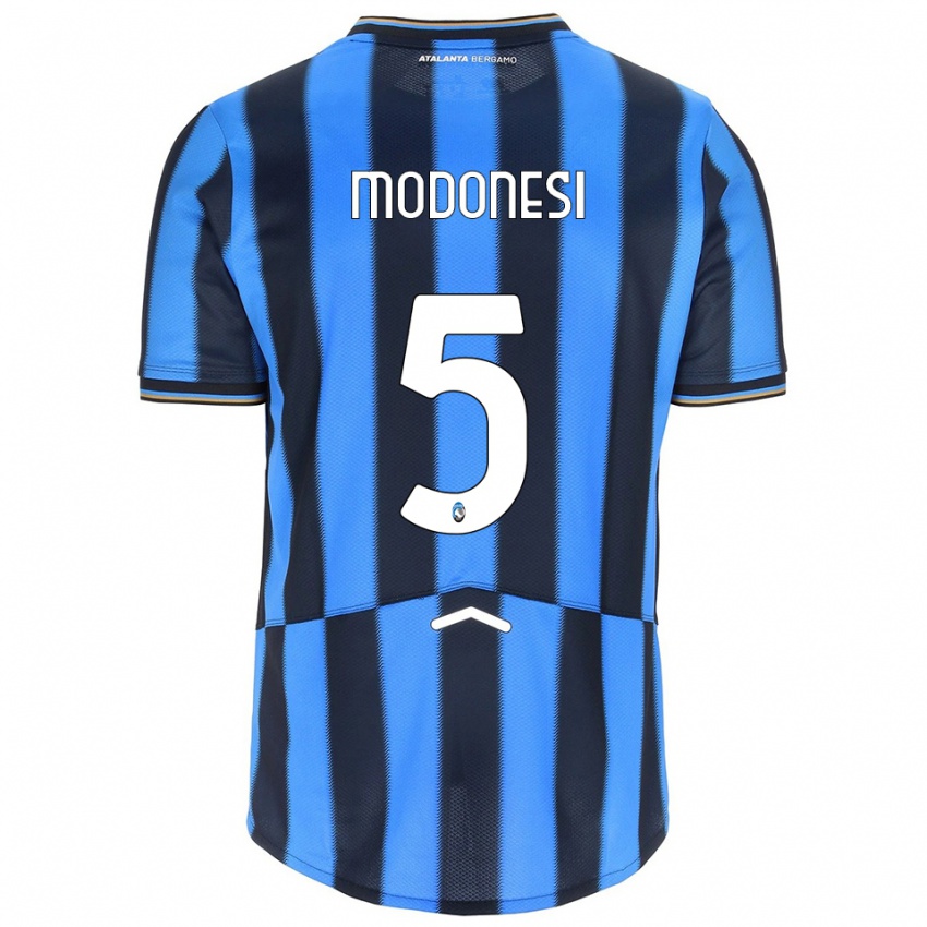 גברים Giorgio Modonesi #5 תכלת שחור ג'רזי ביתית 2025/26 חולצה קצרה