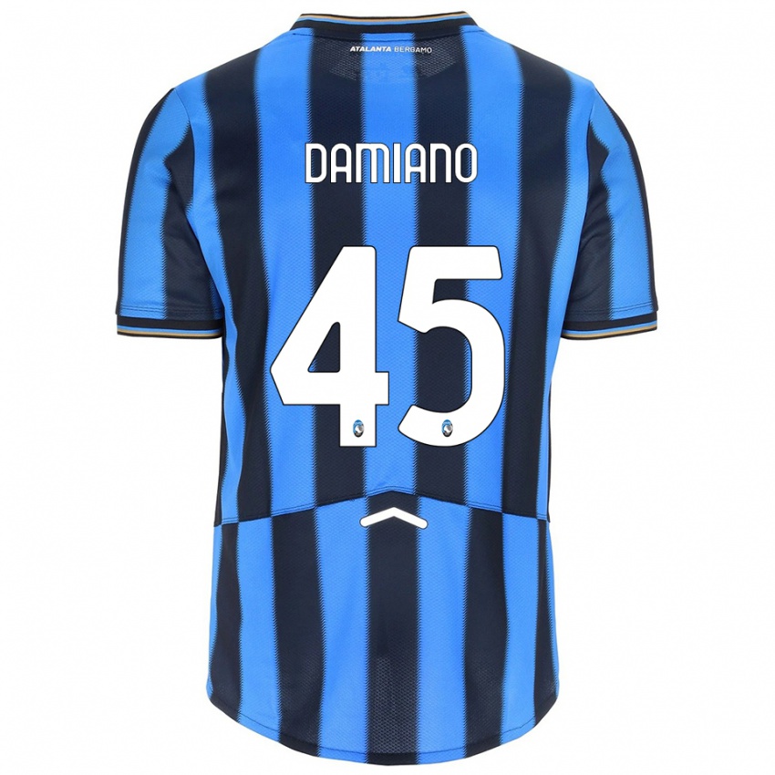 גברים Vincenzo Damiano #45 תכלת שחור ג'רזי ביתית 2025/26 חולצה קצרה