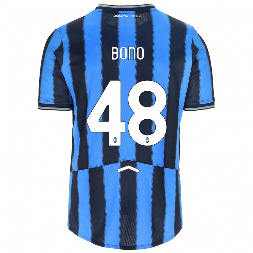 גברים Davide Bono #48 תכלת שחור ג'רזי ביתית 2025/26 חולצה קצרה