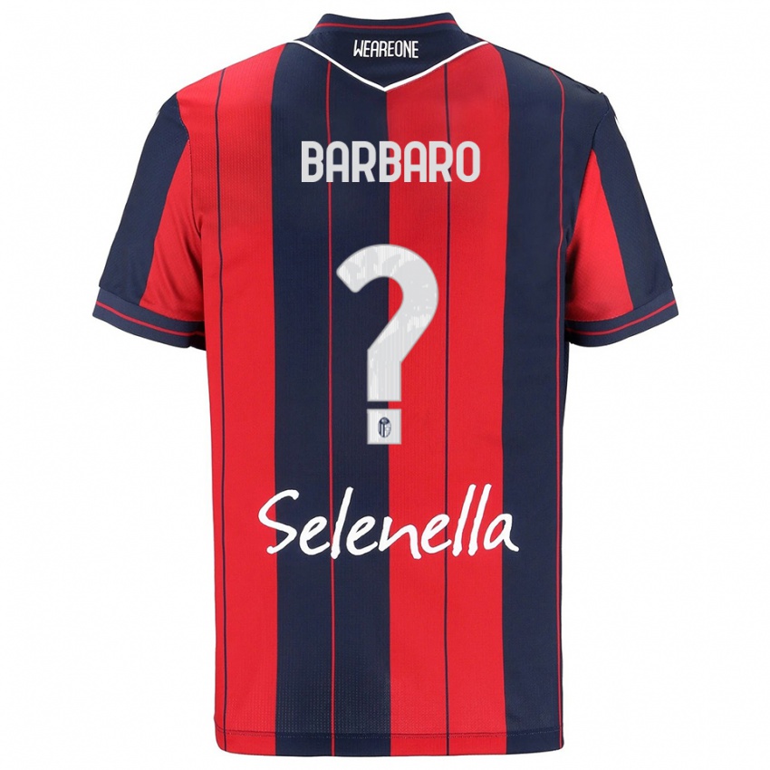 גברים Giacomo Barbaro #0 אדום נייבי ג'רזי ביתית 2025/26 חולצה קצרה
