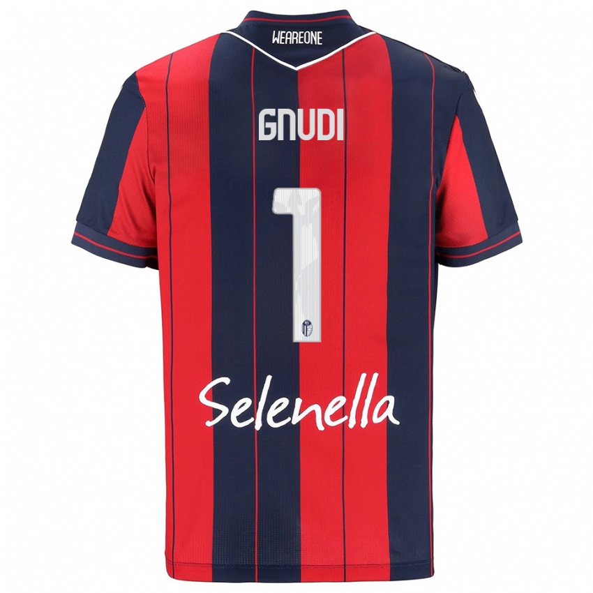 גברים Riccardo Gnudi #1 אדום נייבי ג'רזי ביתית 2025/26 חולצה קצרה