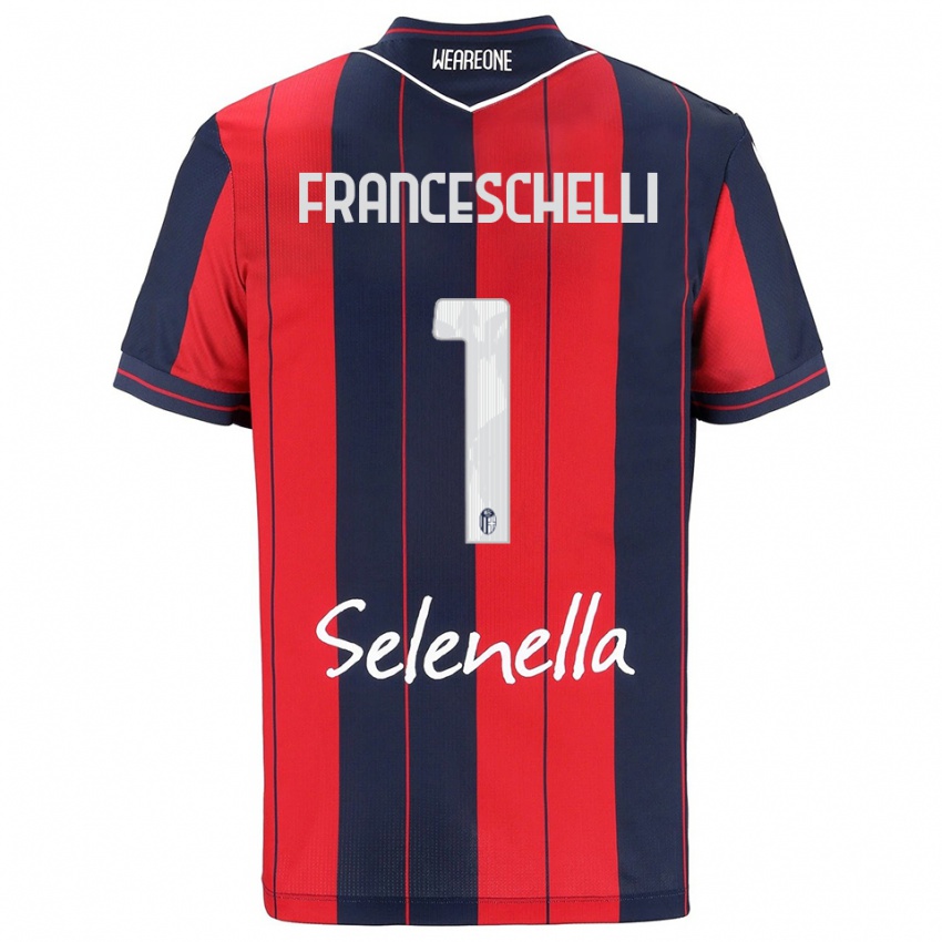 גברים Matteo Franceschelli #1 אדום נייבי ג'רזי ביתית 2025/26 חולצה קצרה