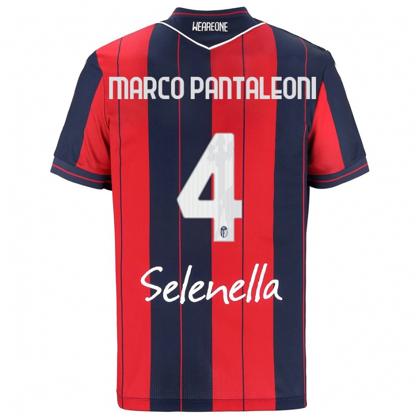 גברים ז׳יאן מרקו פנטלאוני #4 אדום נייבי ג'רזי ביתית 2025/26 חולצה קצרה