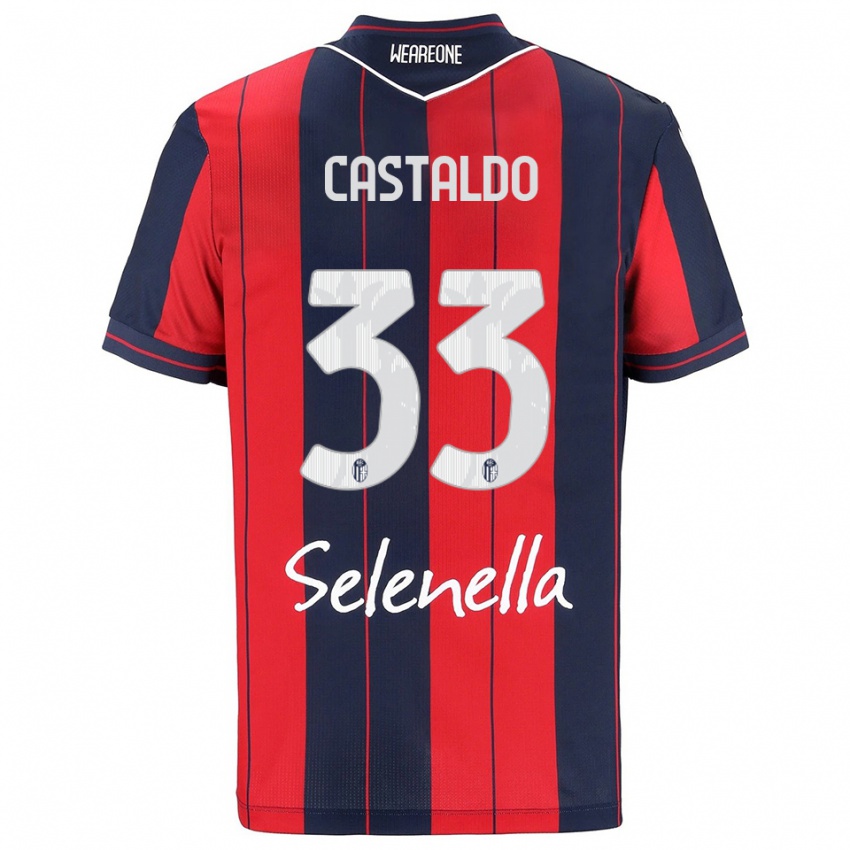 גברים Francesco Castaldo #33 אדום נייבי ג'רזי ביתית 2025/26 חולצה קצרה