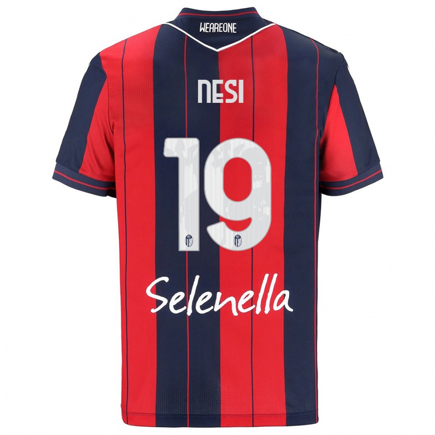 גברים Luca Nesi #19 אדום נייבי ג'רזי ביתית 2025/26 חולצה קצרה