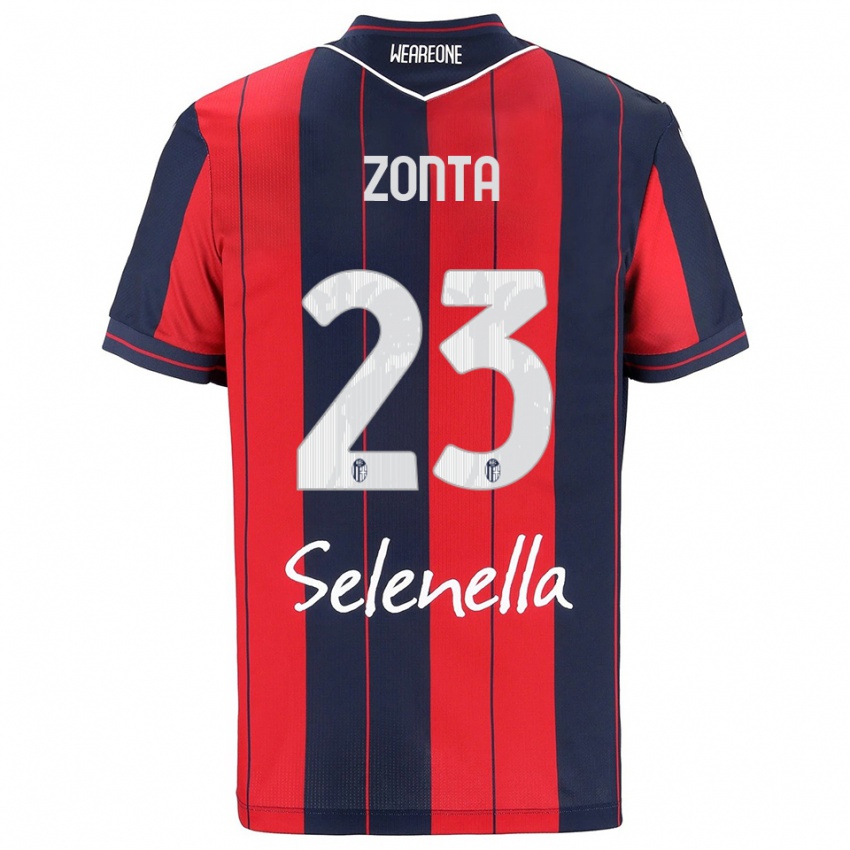 גברים Alessandro Zonta #23 אדום נייבי ג'רזי ביתית 2025/26 חולצה קצרה