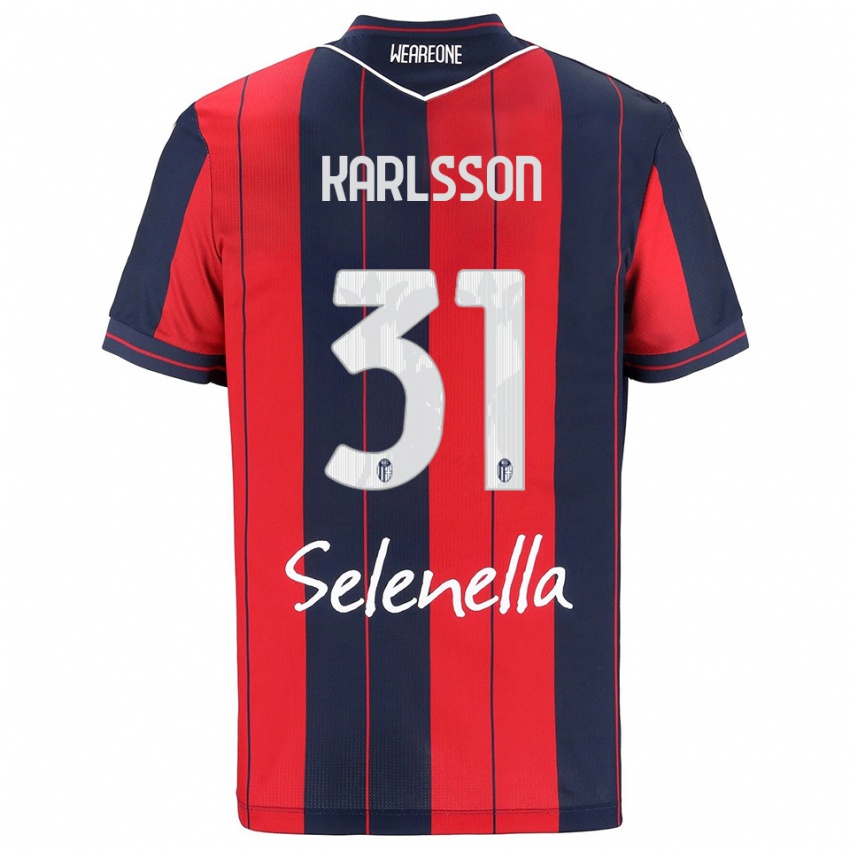 גברים Kazper Karlsson #31 אדום נייבי ג'רזי ביתית 2025/26 חולצה קצרה