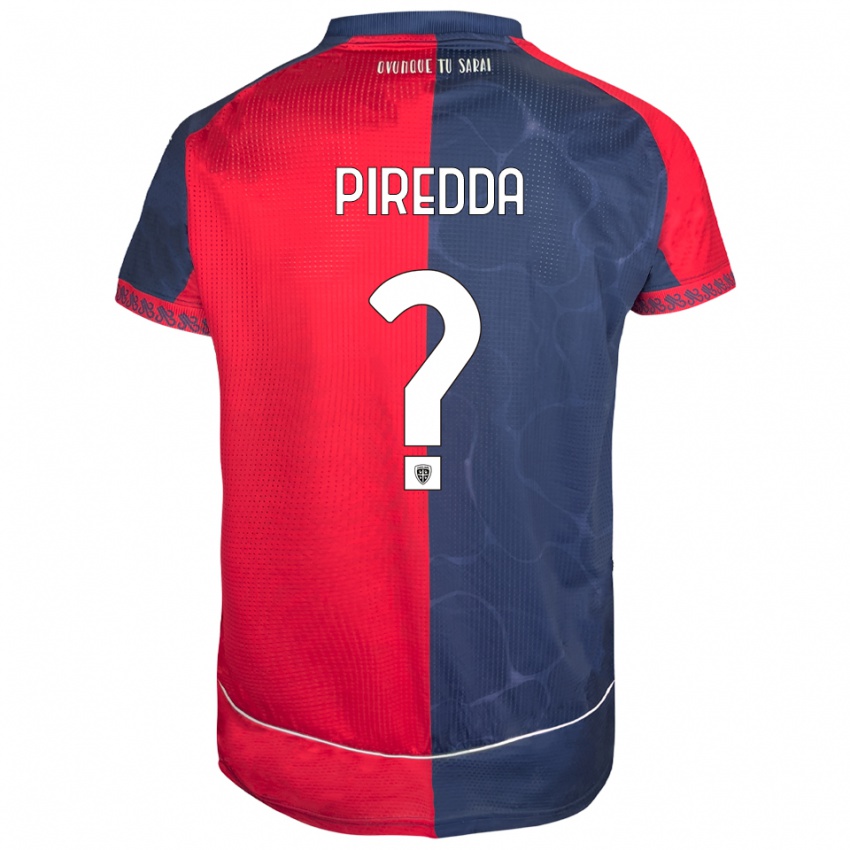 גברים Giuseppe Piredda #0 אדום נייבי ג'רזי ביתית 2025/26 חולצה קצרה