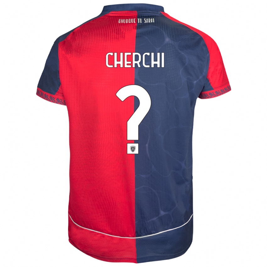 גברים Filippo Cherchi #0 אדום נייבי ג'רזי ביתית 2025/26 חולצה קצרה