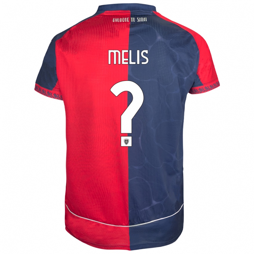 גברים Gabriele Melis #0 אדום נייבי ג'רזי ביתית 2025/26 חולצה קצרה