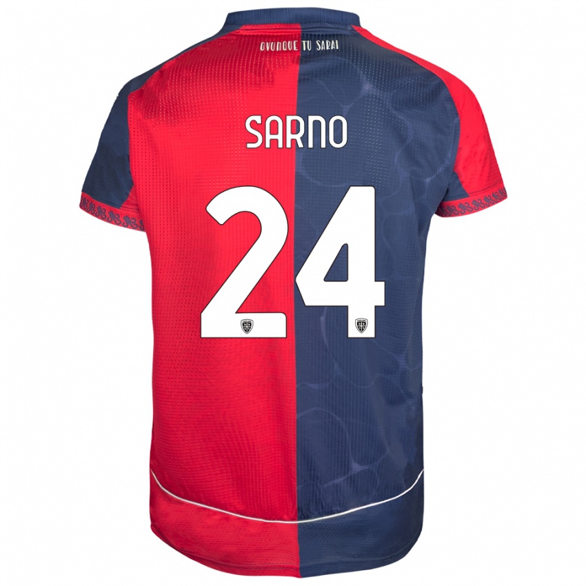 גברים וינצ'נצו סארנו #24 אדום נייבי ג'רזי ביתית 2025/26 חולצה קצרה