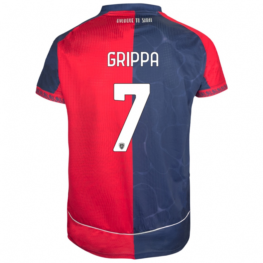 גברים Giosuè Grippa #7 אדום נייבי ג'רזי ביתית 2025/26 חולצה קצרה