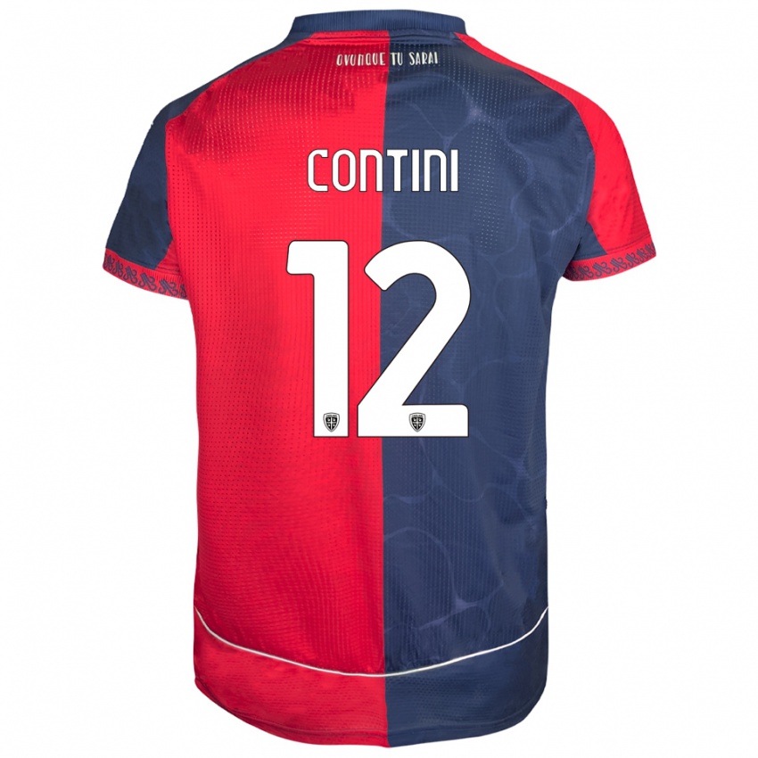 גברים Federico Contini #12 אדום נייבי ג'רזי ביתית 2025/26 חולצה קצרה