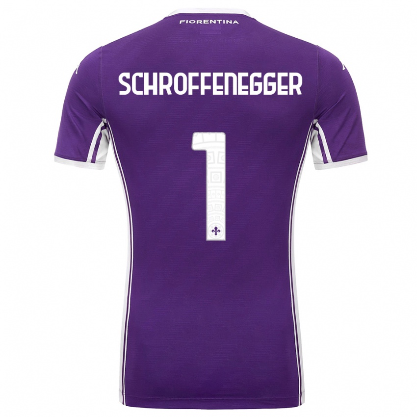 גברים Katja Schroffenegger #1 סגול לבן ג'רזי ביתית 2025/26 חולצה קצרה