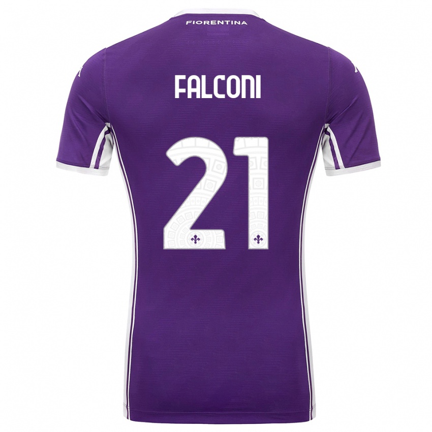 גברים Niccolo Falconi #21 סגול לבן ג'רזי ביתית 2025/26 חולצה קצרה