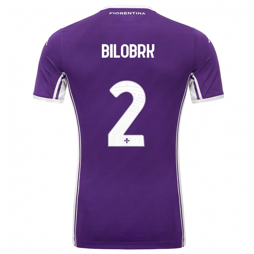 גברים Ante Bilobrk #2 סגול לבן ג'רזי ביתית 2025/26 חולצה קצרה