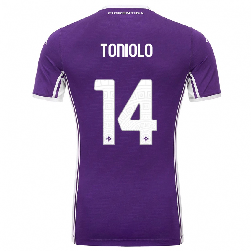 גברים Martina Toniolo #14 סגול לבן ג'רזי ביתית 2025/26 חולצה קצרה