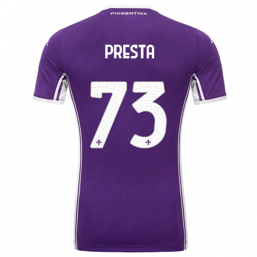 גברים פרנצ'סקו פרסטה #73 סגול לבן ג'רזי ביתית 2025/26 חולצה קצרה