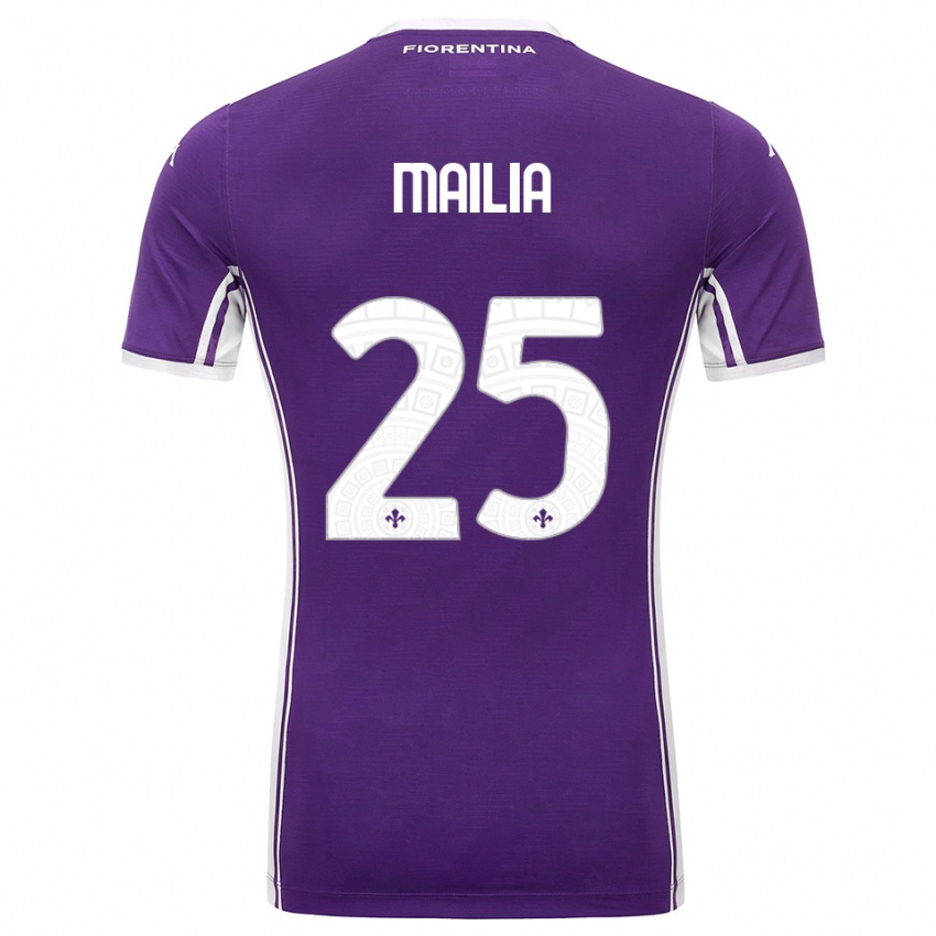 גברים סיריה מייליה #25 סגול לבן ג'רזי ביתית 2025/26 חולצה קצרה