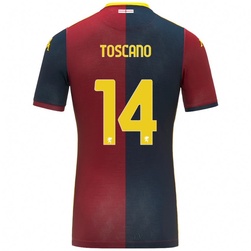 גברים Filippo Toscano #14 אדום כחול מלכותי ג'רזי ביתית 2025/26 חולצה קצרה