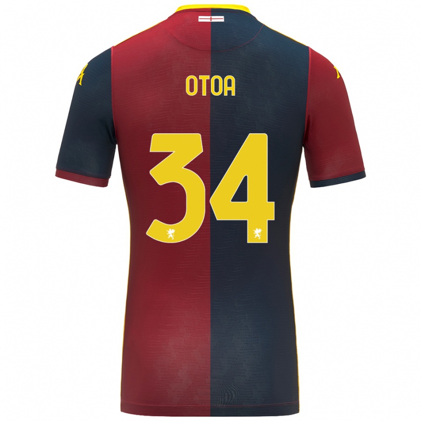 גברים סבסטיאן אוטואה #34 אדום כחול מלכותי ג'רזי ביתית 2025/26 חולצה קצרה