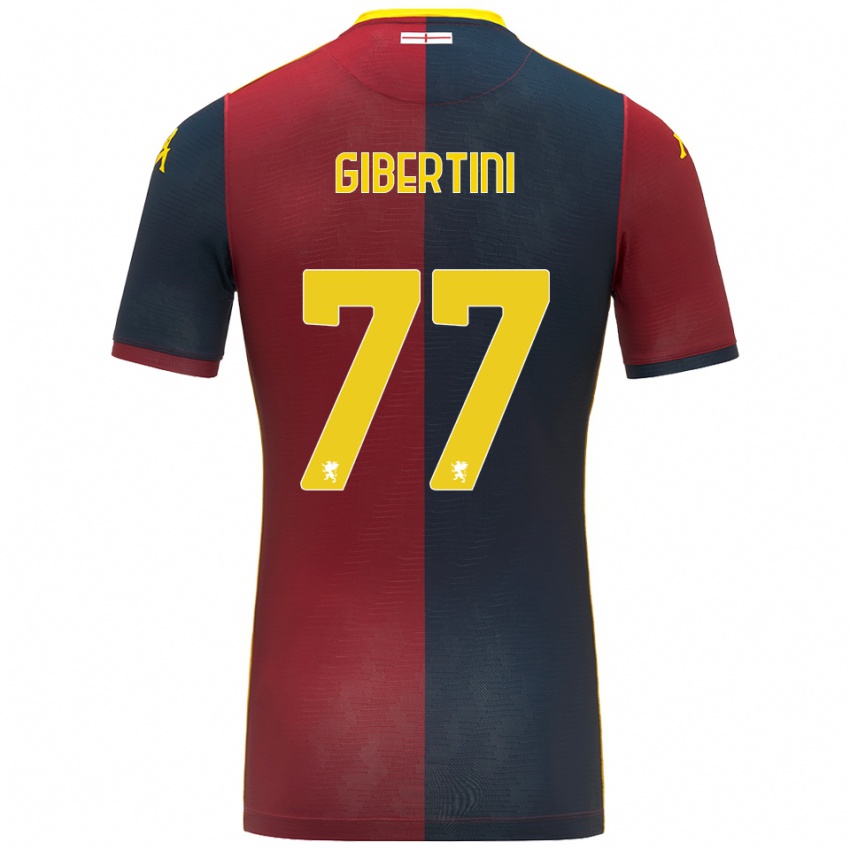 גברים Matteo Gibertini #77 אדום כחול מלכותי ג'רזי ביתית 2025/26 חולצה קצרה