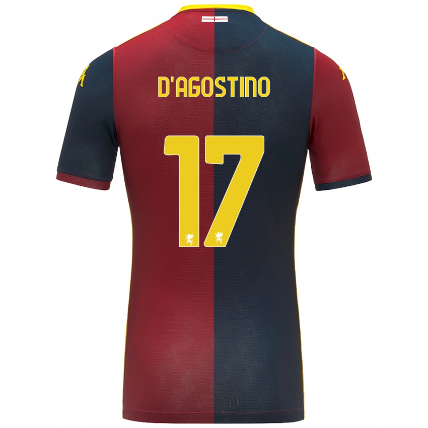 גברים Riccardo D'agostino #17 אדום כחול מלכותי ג'רזי ביתית 2025/26 חולצה קצרה