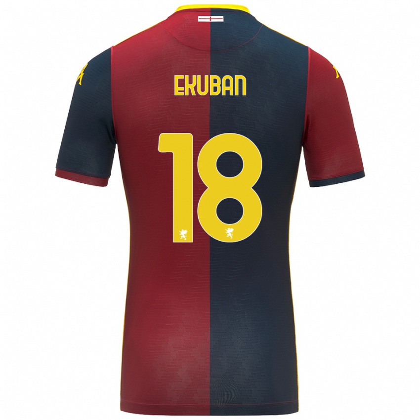 גברים קאלב אקובן #18 אדום כחול מלכותי ג'רזי ביתית 2025/26 חולצה קצרה
