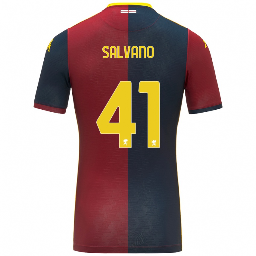 גברים Daniele Salvano #41 אדום כחול מלכותי ג'רזי ביתית 2025/26 חולצה קצרה