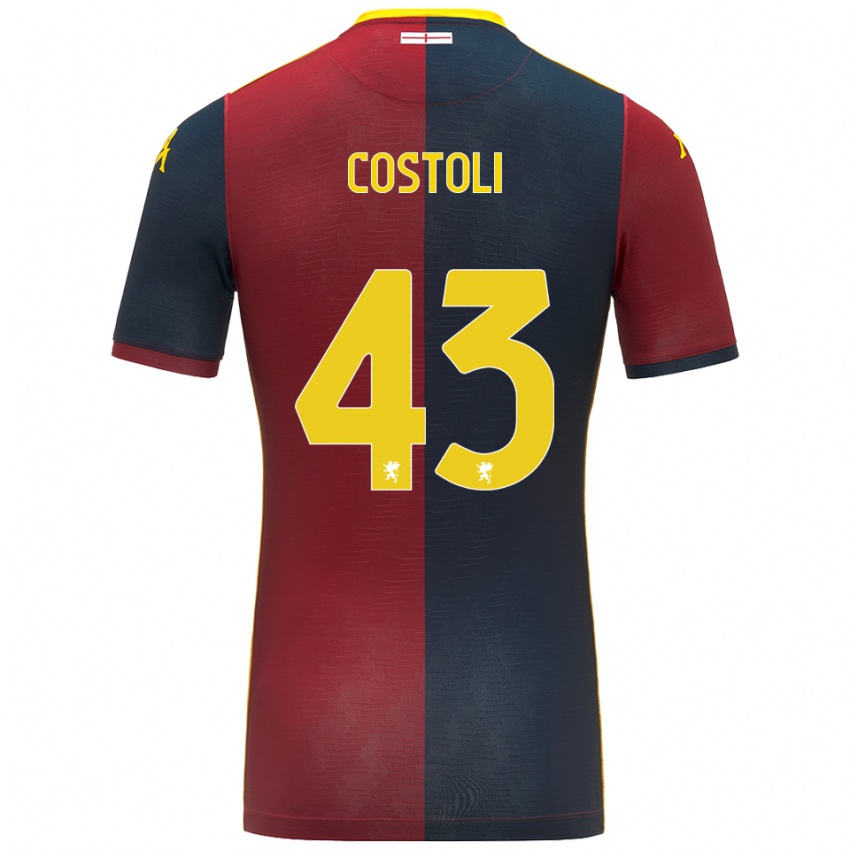 גברים לורנזו קוסטולי #43 אדום כחול מלכותי ג'רזי ביתית 2025/26 חולצה קצרה