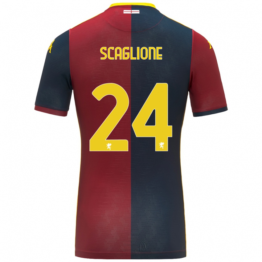 גברים Roberto Scaglione #24 אדום כחול מלכותי ג'רזי ביתית 2025/26 חולצה קצרה