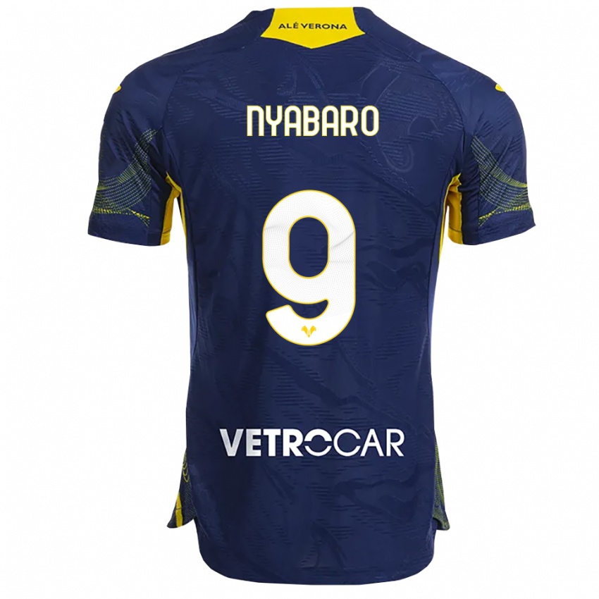 גברים Nicholas Nyabaro #9 נייבי צהוב ג'רזי ביתית 2025/26 חולצה קצרה
